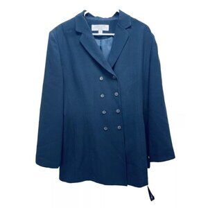 Larry Levine Blazer Jacket Sz 16 Women’s Dress Suit Business Long Coat Black New